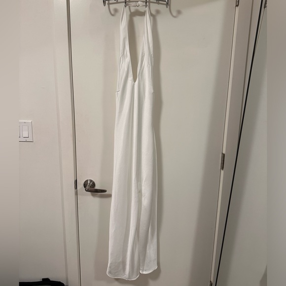 Lulu’s Satin White Halter Backless Dress - Picture 5 of 5